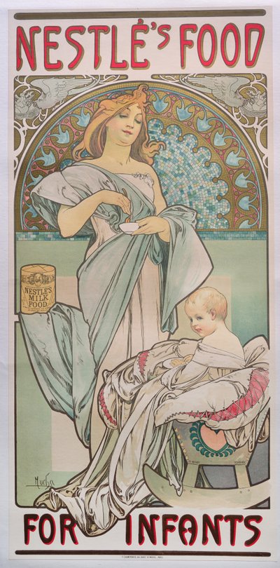 Nestlé Voeding voor Zuigelingen door Alphonse Mucha